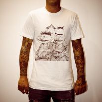 BERT AND ERNIE INK WHITE TEE