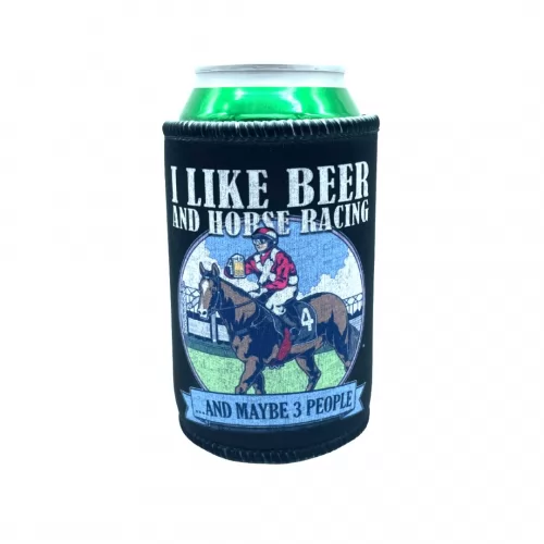 BEER AND HORSE RACING STUBBY HOLDER