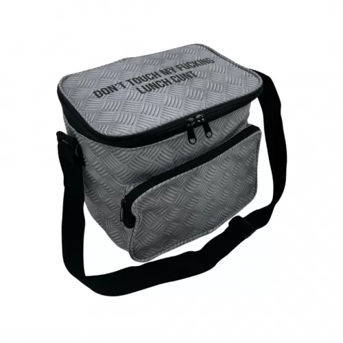 DON'T TOUCH MY LUNCH CHECKER PLATE COOLER BAG