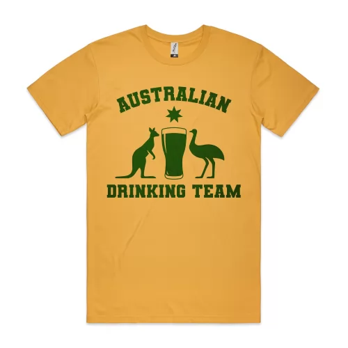 YELLOW AUSTRALIAN DRINKING TEAM T-SHIRT