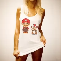 MUSHROOM WOMENS WHITE SINGLET