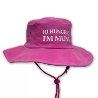 STONEWASHED PINK HI HUNGRY I'M MUM WIDE BRIM