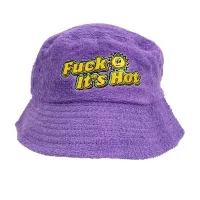 ITS HOT PURPLE TERRY TOWEL BUCKET HAT