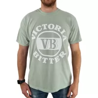 VINTAGE SAGE VB TEE WITH WHITE LOGO