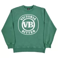 RETRO WHITE VB LOGO GREEN VINTAGE CREW