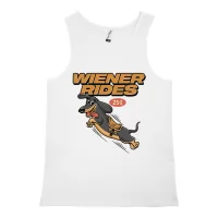 WIENER RIDES WHITE SINGLET