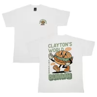 OFF WHITE FRONT & BACK CLAYTON'S BURGAH CO T-SHIRT