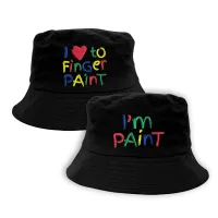 BLACK FINGER PAINT BUCKET HAT COMBO