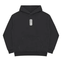 VINTAGE BLACK EMBROIDERY WHITE MONSTER PATCH HOODIE