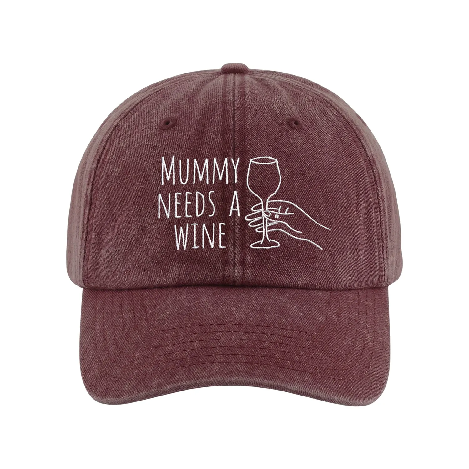 MUMMY NEED A WINE WASHED RED DAD HAT