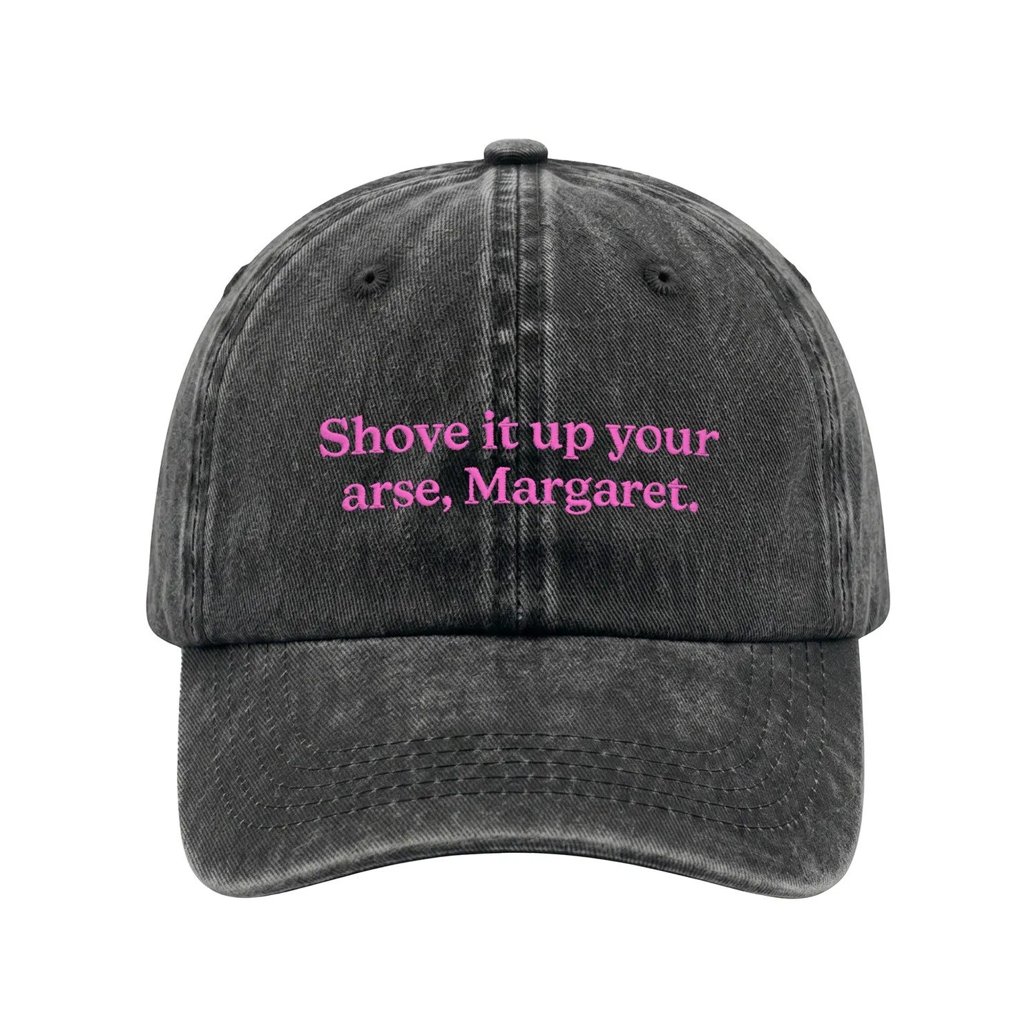 BLACK WASHED SHOVE IT MARGARET DAD HAT BLACK WASHED SHOVE IT MARGARET DAD HAT