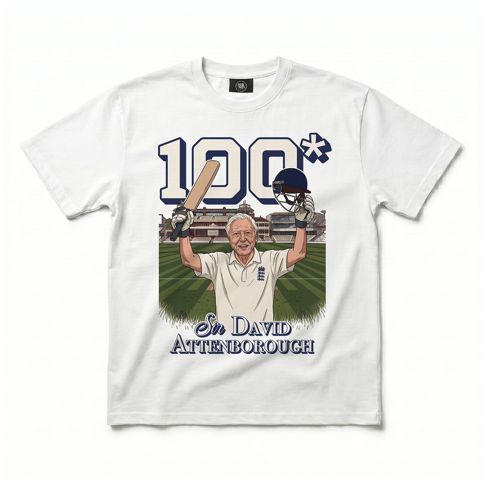 NOT OUT ATTENBOROUGH WHITE TEE