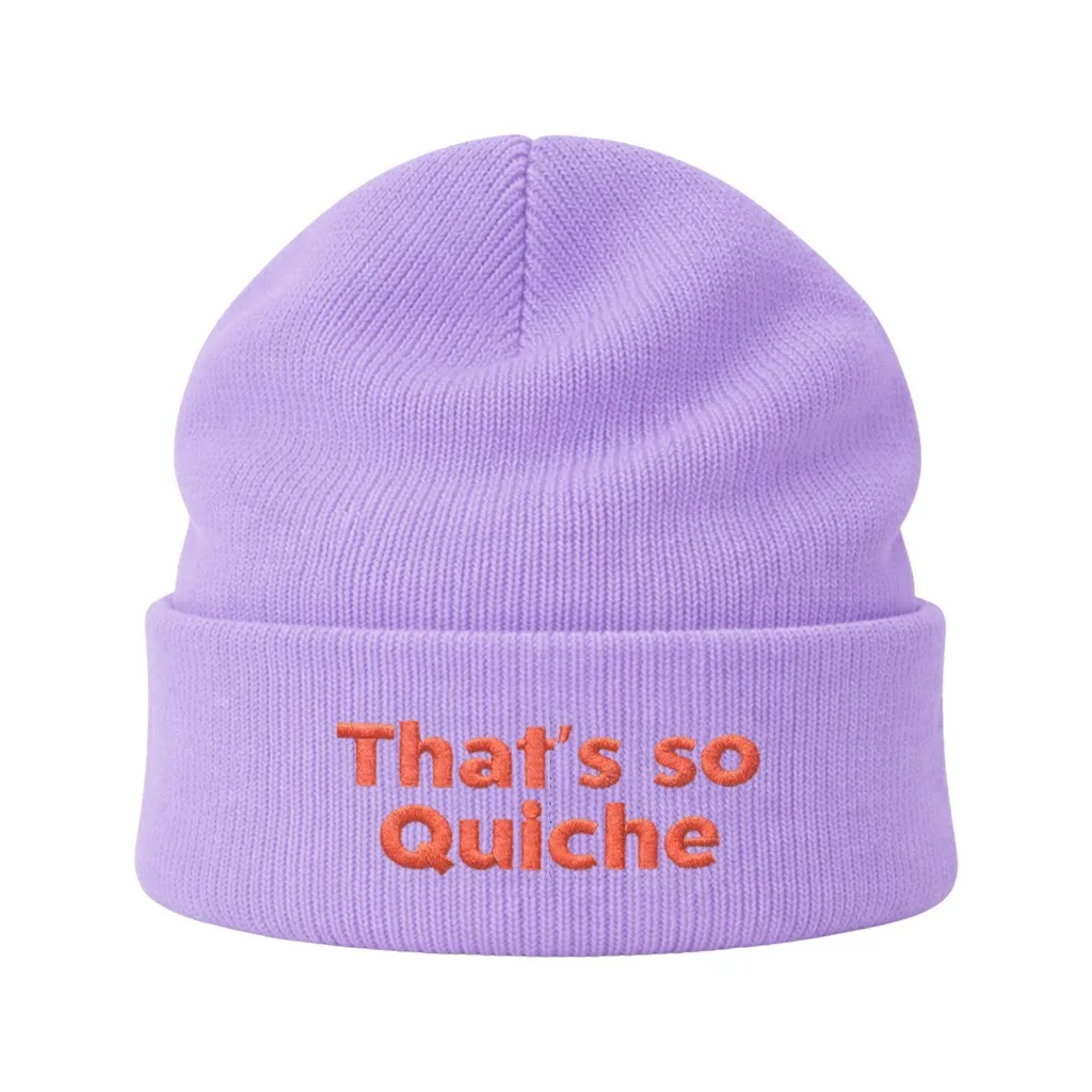 THAT'S SO QUICHE LAVENDER BEANIE