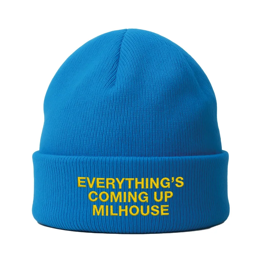 COMING UP MILHOUSE BLUE BEANIE