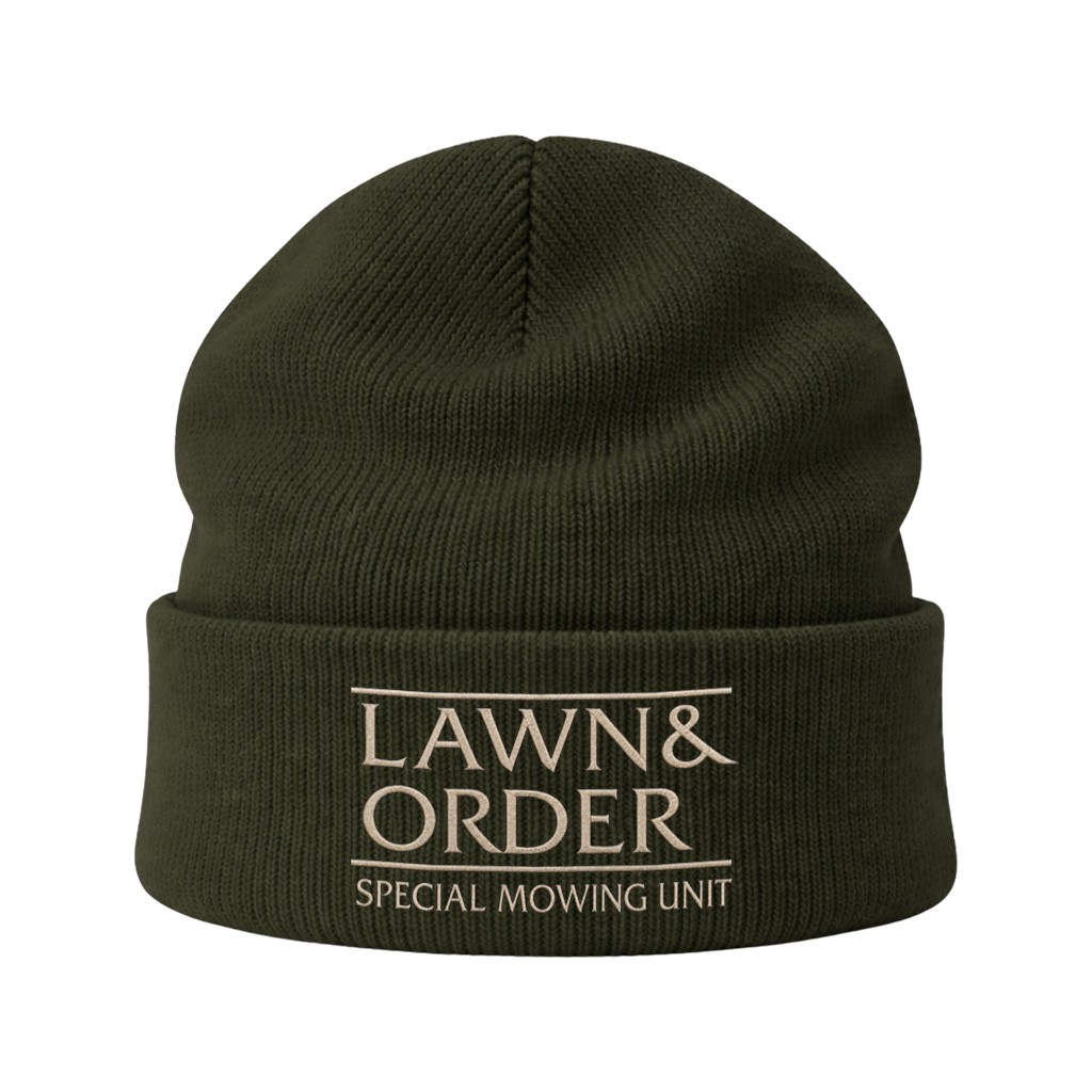 LAWN AND ORDER MOSS GREEN BEANIE