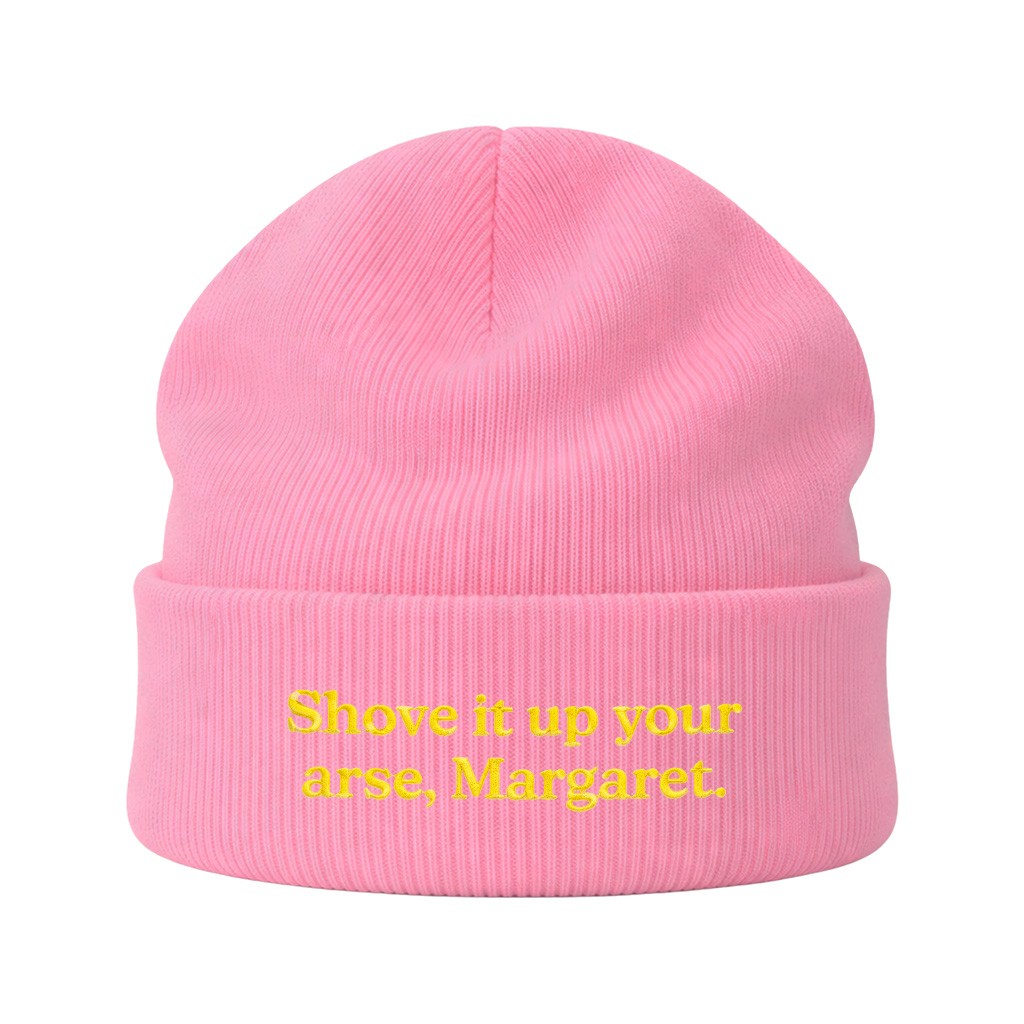 SHOVE IT MARGARET CLASSIC PINK BEANIE