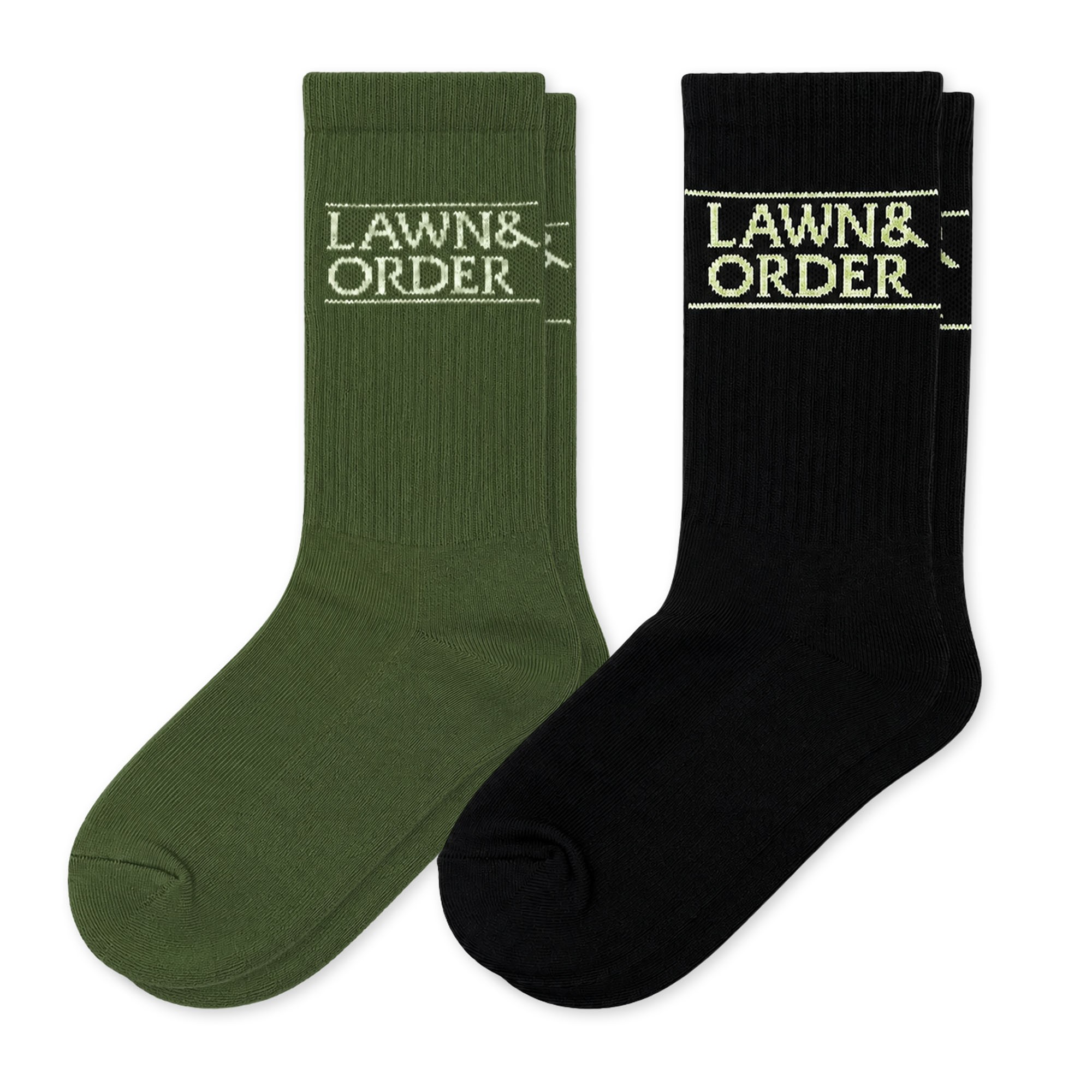 2 PACK LAWN AND ORDER SOCKS