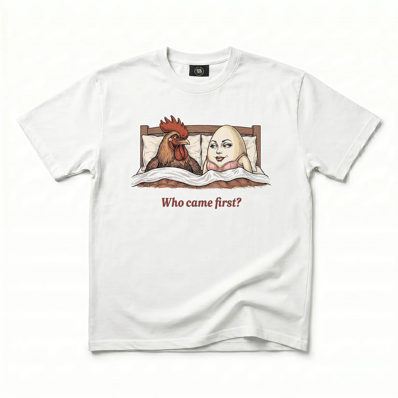 WHO CAME FIRST WHITE TEE WHO CAME FIRST WHITE TEE