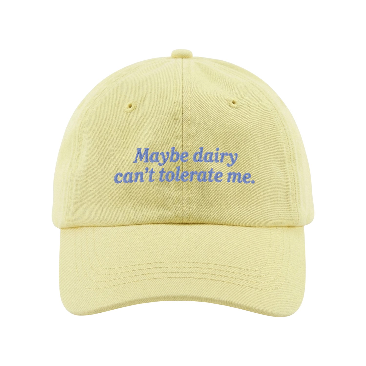 DAIRY CAN'T TOLERATE ME BUTTER YELLOW DAD HAT