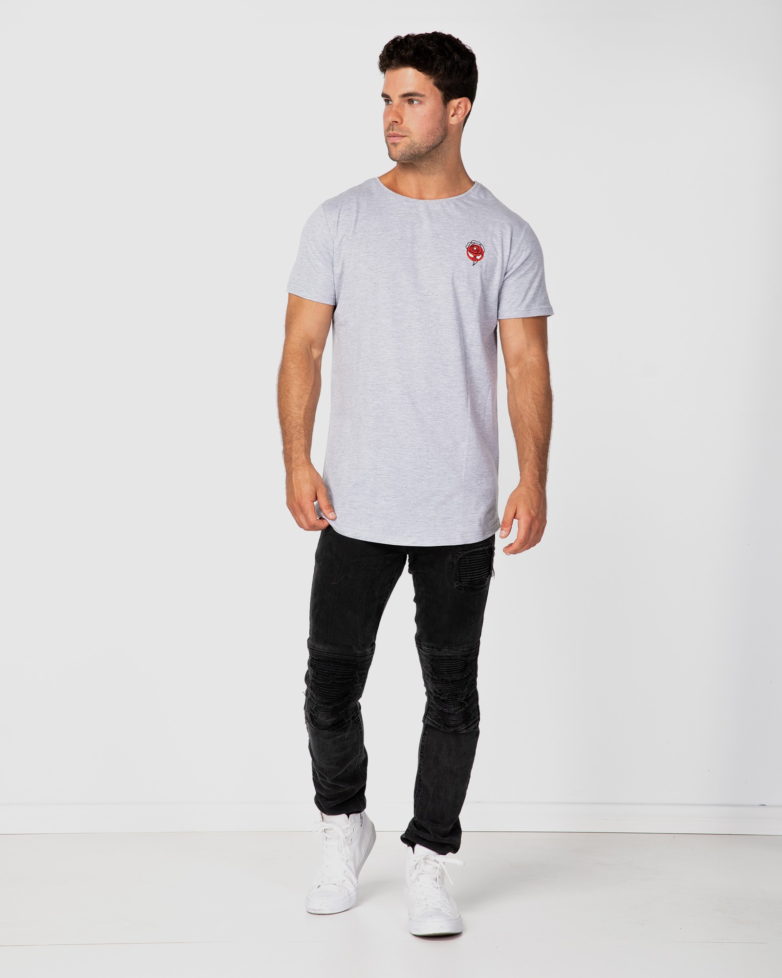 ROSE MARBLE GREY TEE
