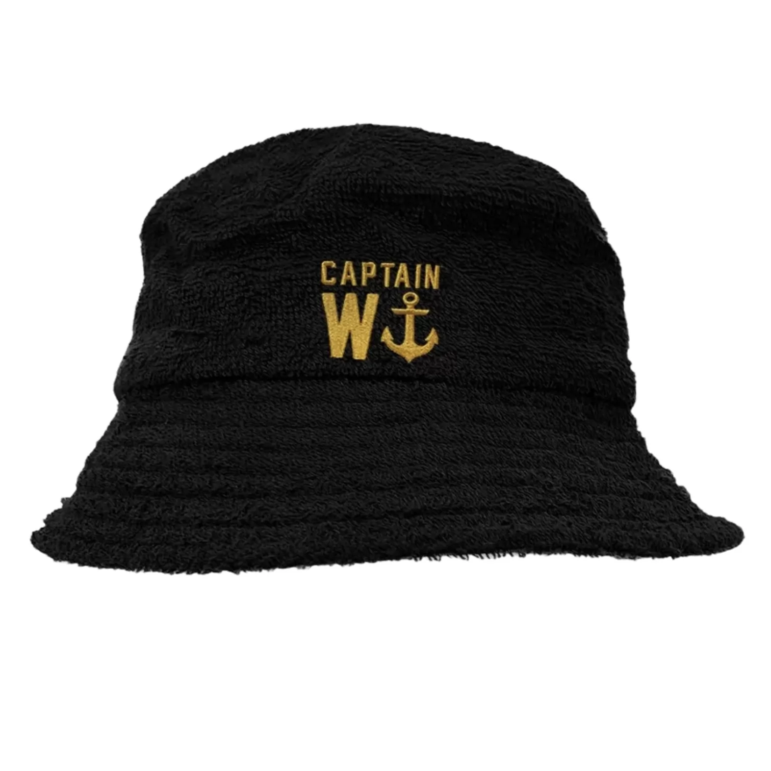 CAPTAIN TERRY TOWEL BUCKET HAT BLACK CAPTAIN TERRY TOWEL BUCKET HAT BLACK