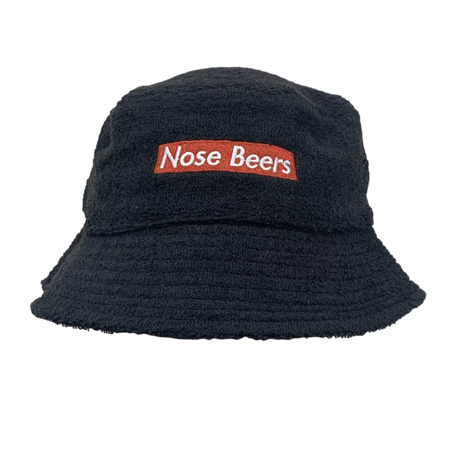 NOSE BEERS BLACK TERRY TOWEL BUCKET HAT NOSE BEERS BLACK TERRY TOWEL BUCKET HAT