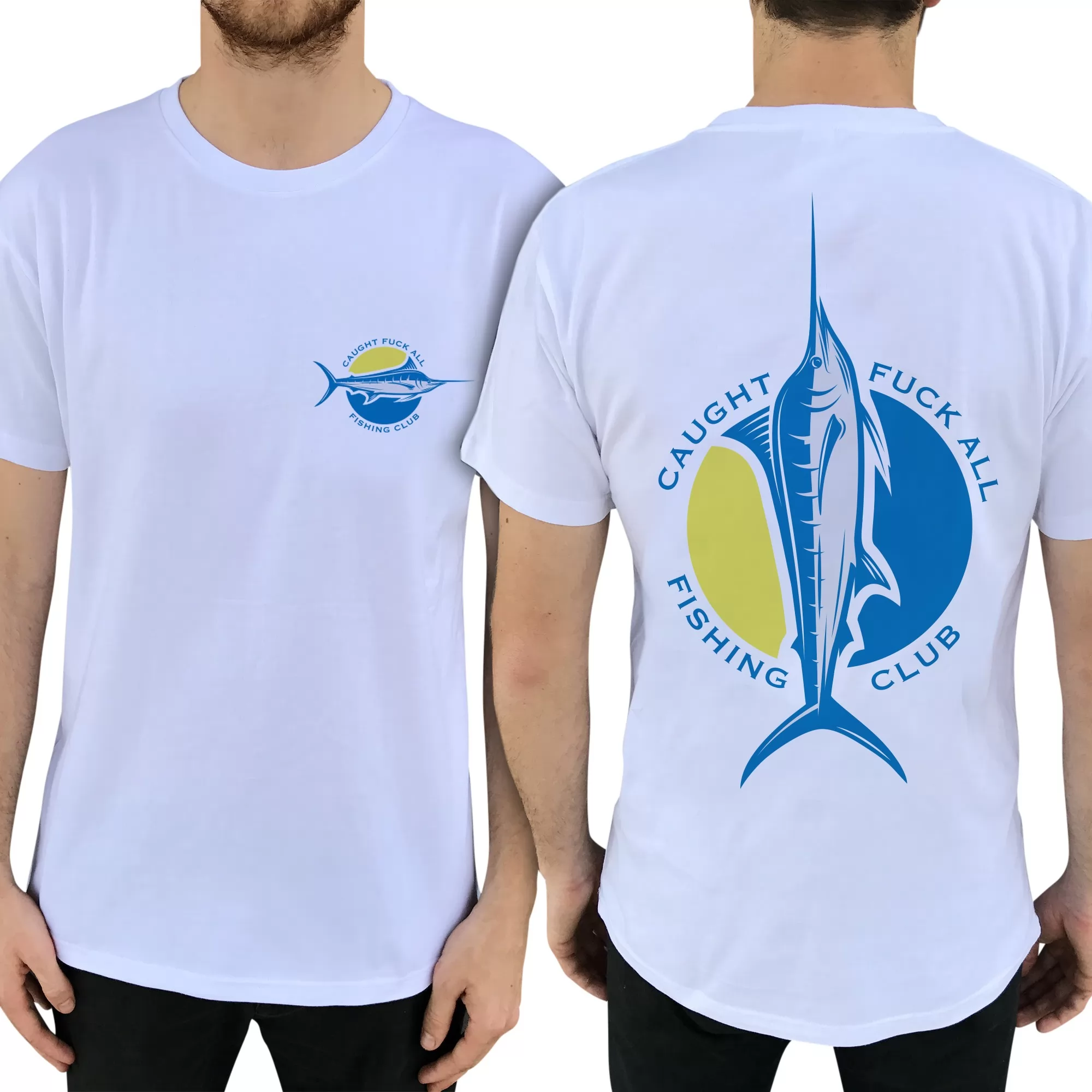 FISHING CLUB FRONT AND BACK WHITE TEE FISHING CLUB FRONT AND BACK WHITE TEE