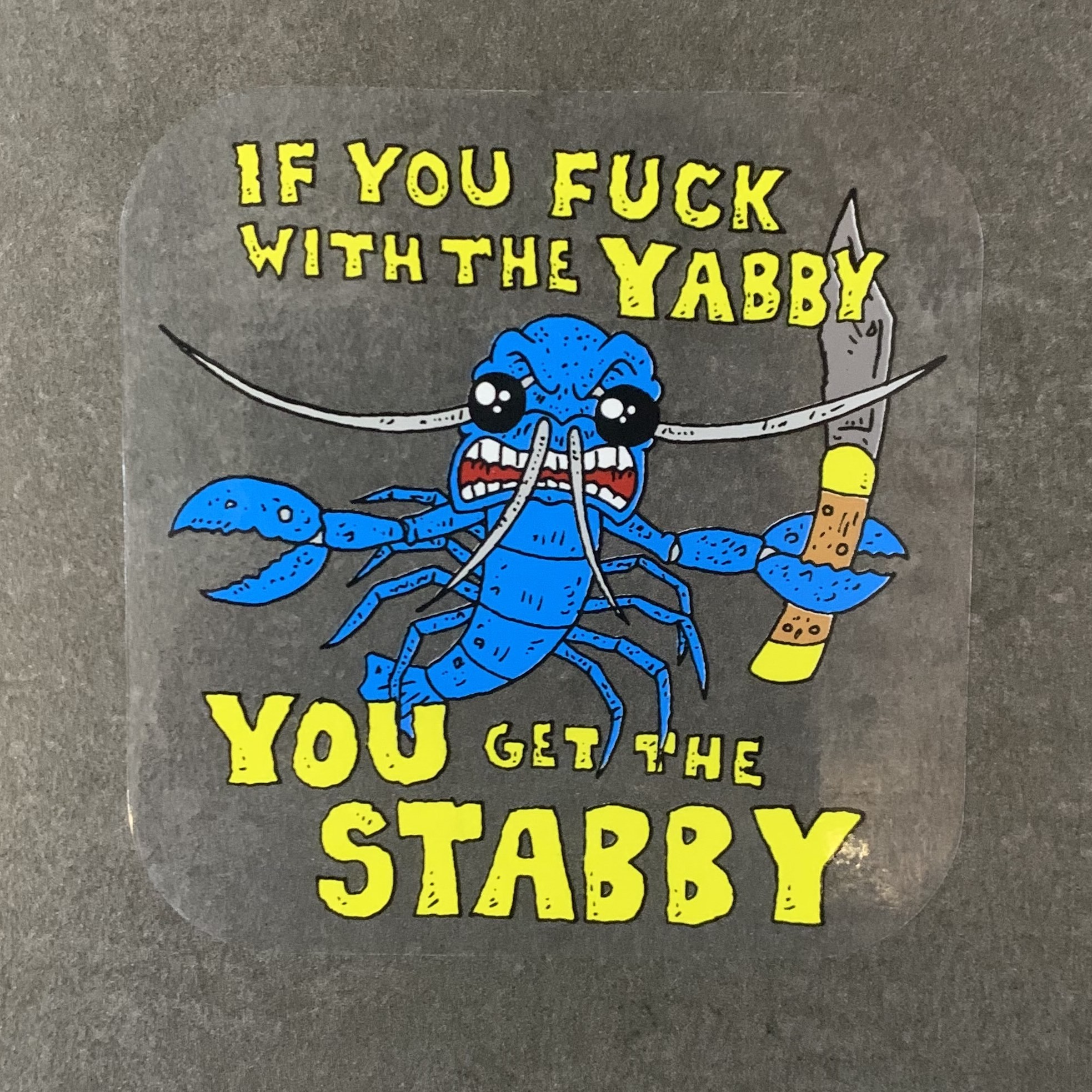 YABBY STABBY DIE CUT STICKER YABBY STABBY DIE CUT STICKER