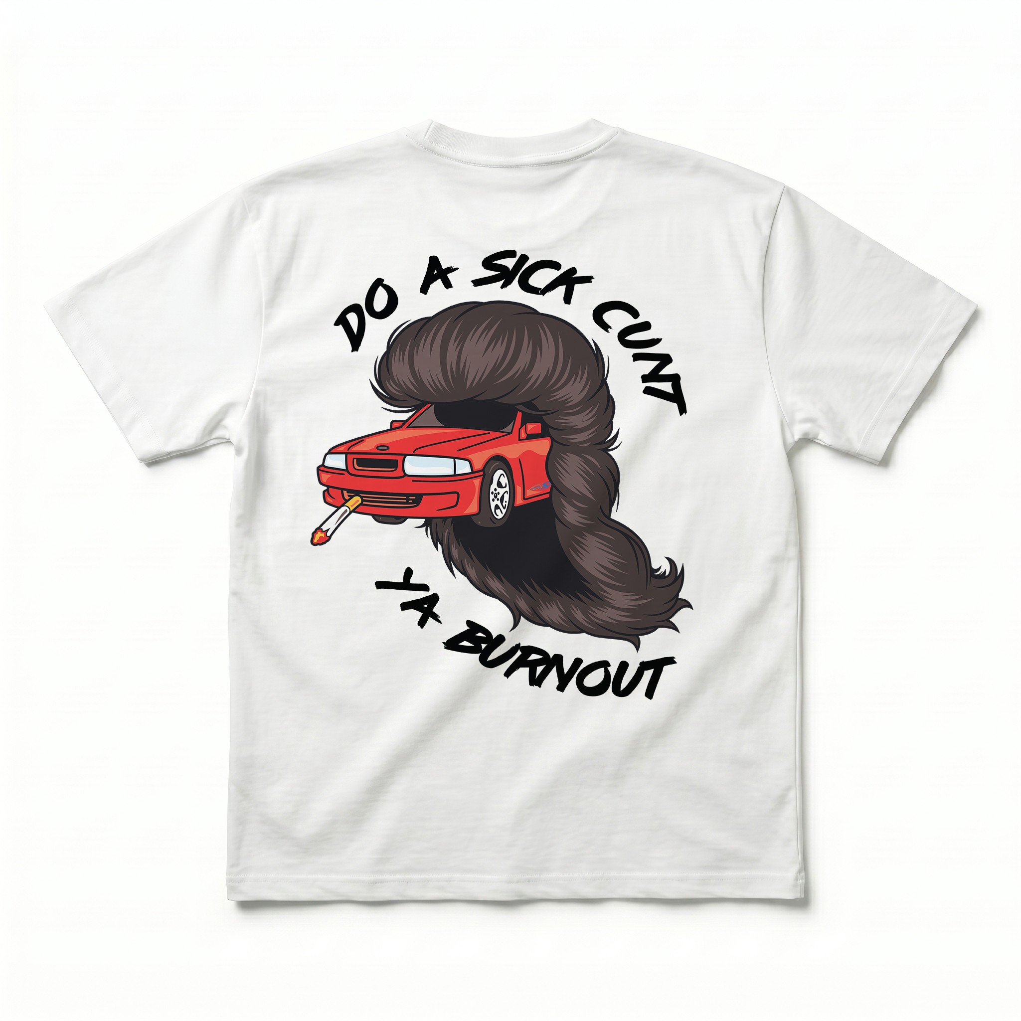 BURNOUT FRONT AND BACK WHITE TEE