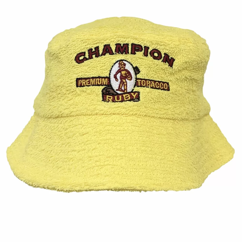 VINTAGE YELLOW CHAMPION TERRY TOWEL BUCKET HAT VINTAGE YELLOW CHAMPION TERRY TOWEL BUCKET HAT