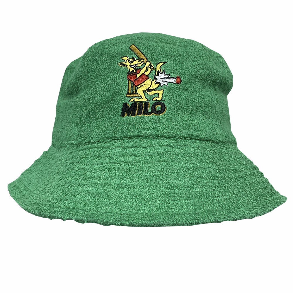 GREEN CRICKET KANGAROO TERRY TOWEL BUCKET HAT GREEN CRICKET KANGAROO TERRY TOWEL BUCKET HAT