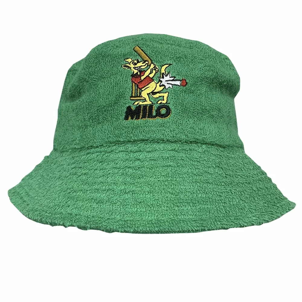GREEN CRICKET KANGAROO TERRY TOWEL BUCKET HAT GREEN CRICKET KANGAROO TERRY TOWEL BUCKET HAT