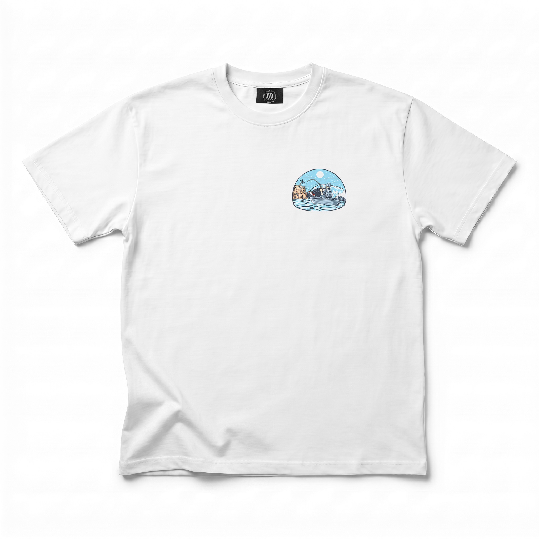 CAUGHT A SNAG FRONT AND BACK WHITE TEE