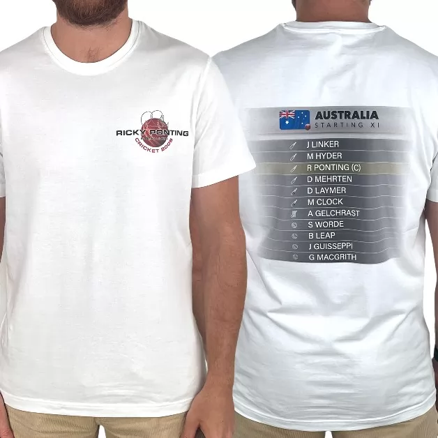 2005 STARTING XI FRONT AND BACK WHITE TEE 2005 STARTING XI FRONT AND BACK WHITE TEE