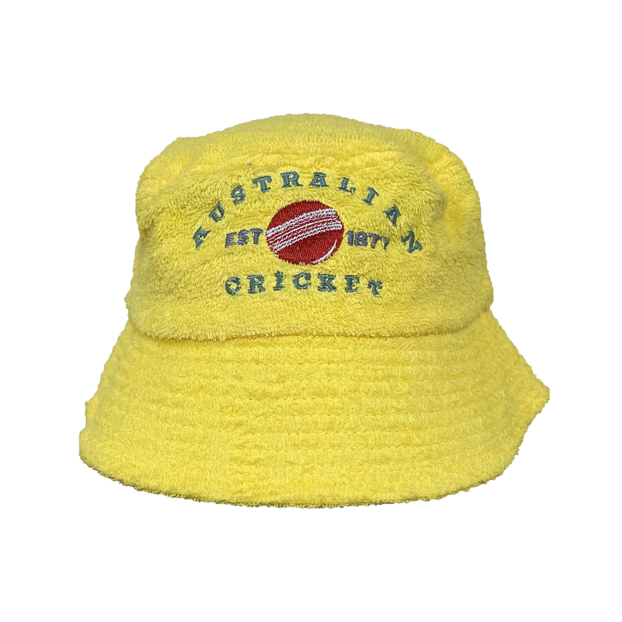 Vintage Australian Cricket Yellow Terry Towel Bucket Hat | Uncle Reco