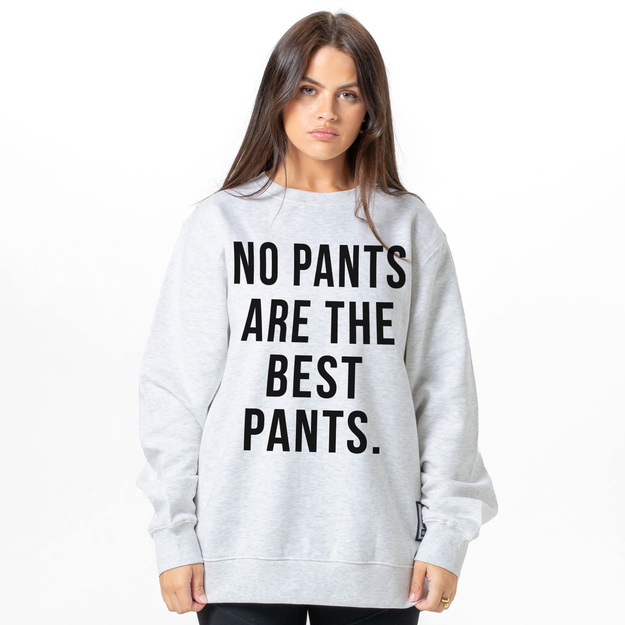 NO PANTS WHITE MARLE CREW