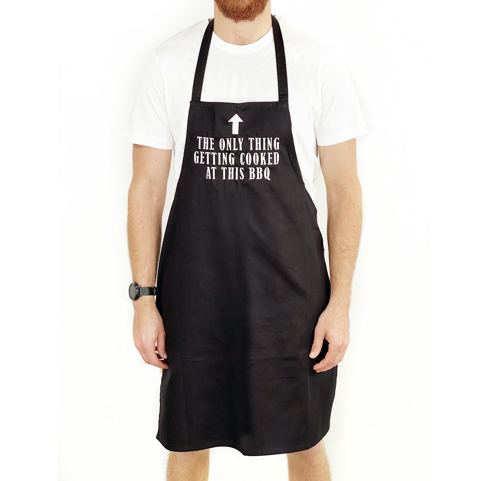 GET COOKED BBQ APRON IN BLACK GET COOKED BBQ APRON IN BLACK