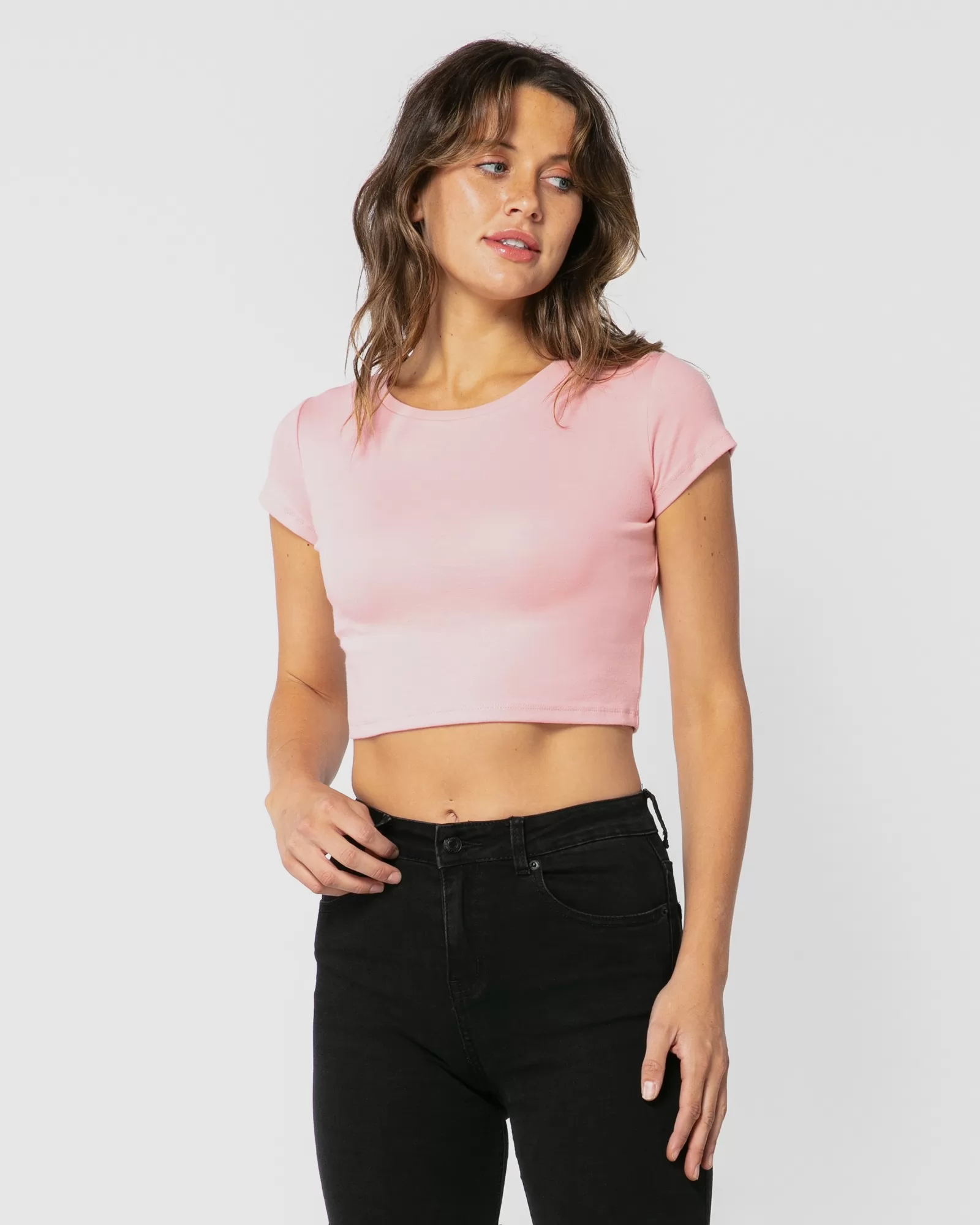 CLASSIC PINK CROP TEE CLASSIC PINK CROP TEE