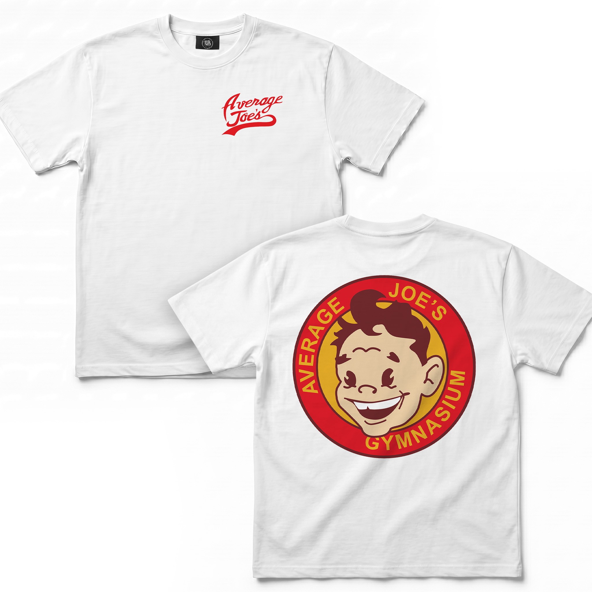 AVERAGE JOES FRONT AND BACK WHITE TEE AVERAGE JOES FRONT AND BACK WHITE TEE