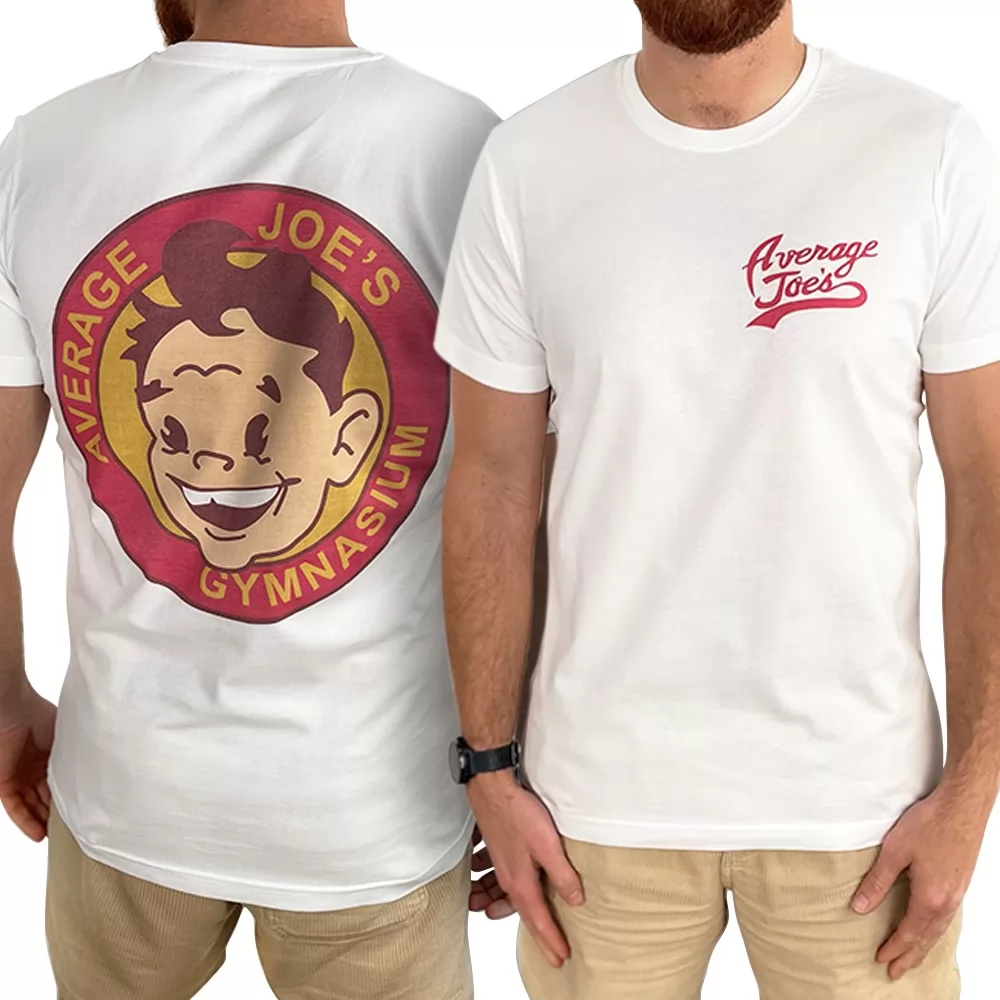 AVERAGE JOES FRONT AND BACK WHITE TEE AVERAGE JOES FRONT AND BACK WHITE TEE