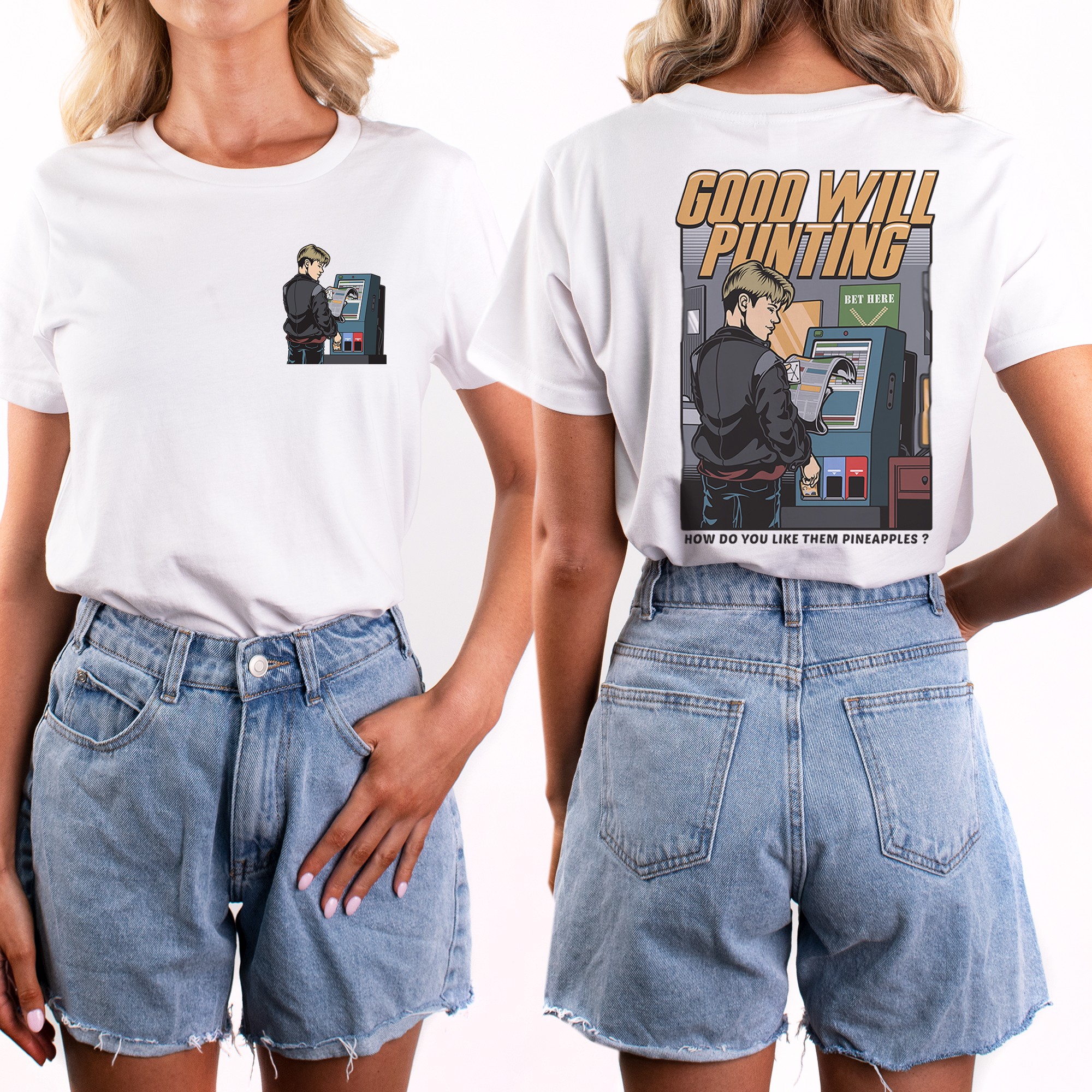 GOOD WILL PUNTING FRONT AND BACK WOMENS TEE