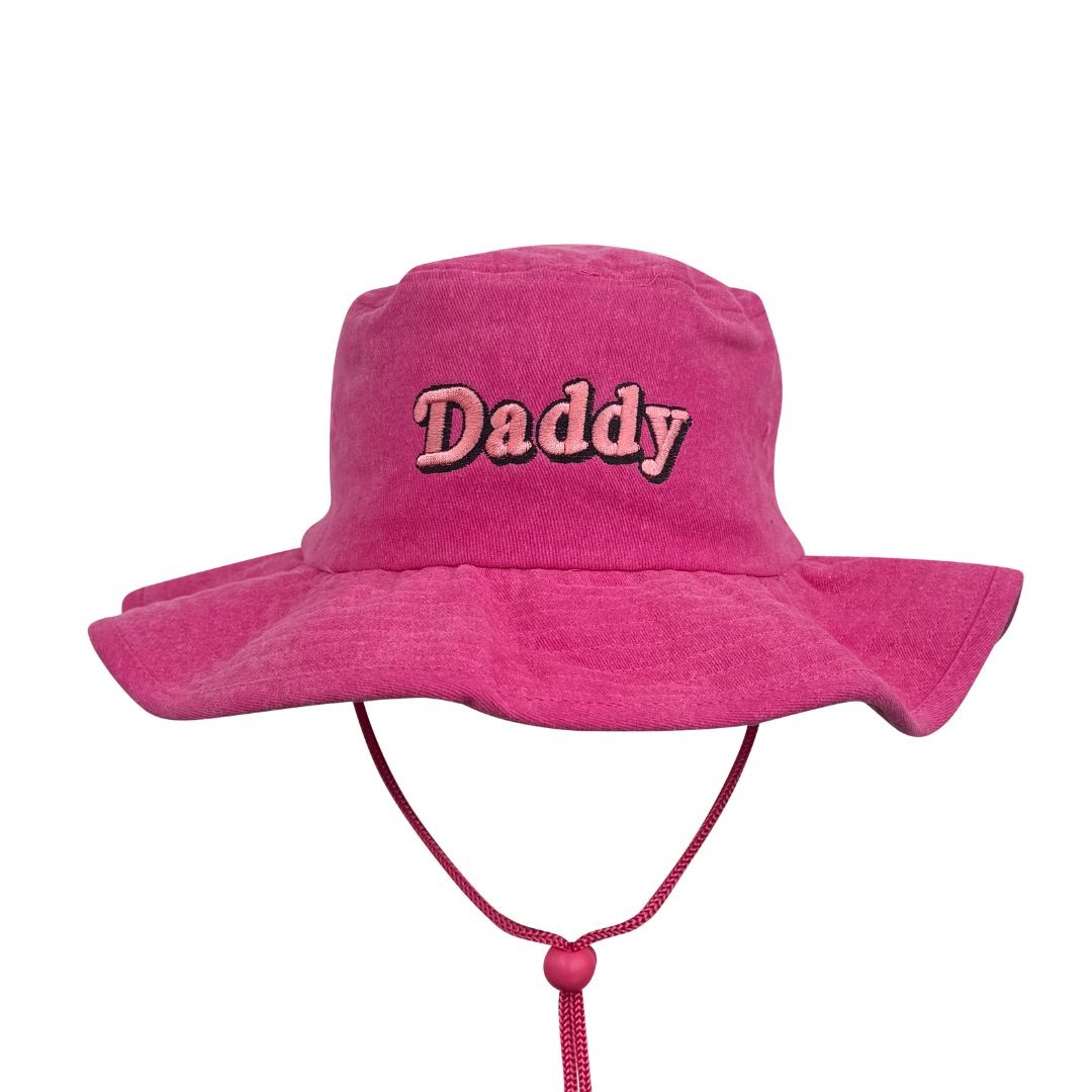 DADDY PINK STONEWASHED WIDE BRIM HAT