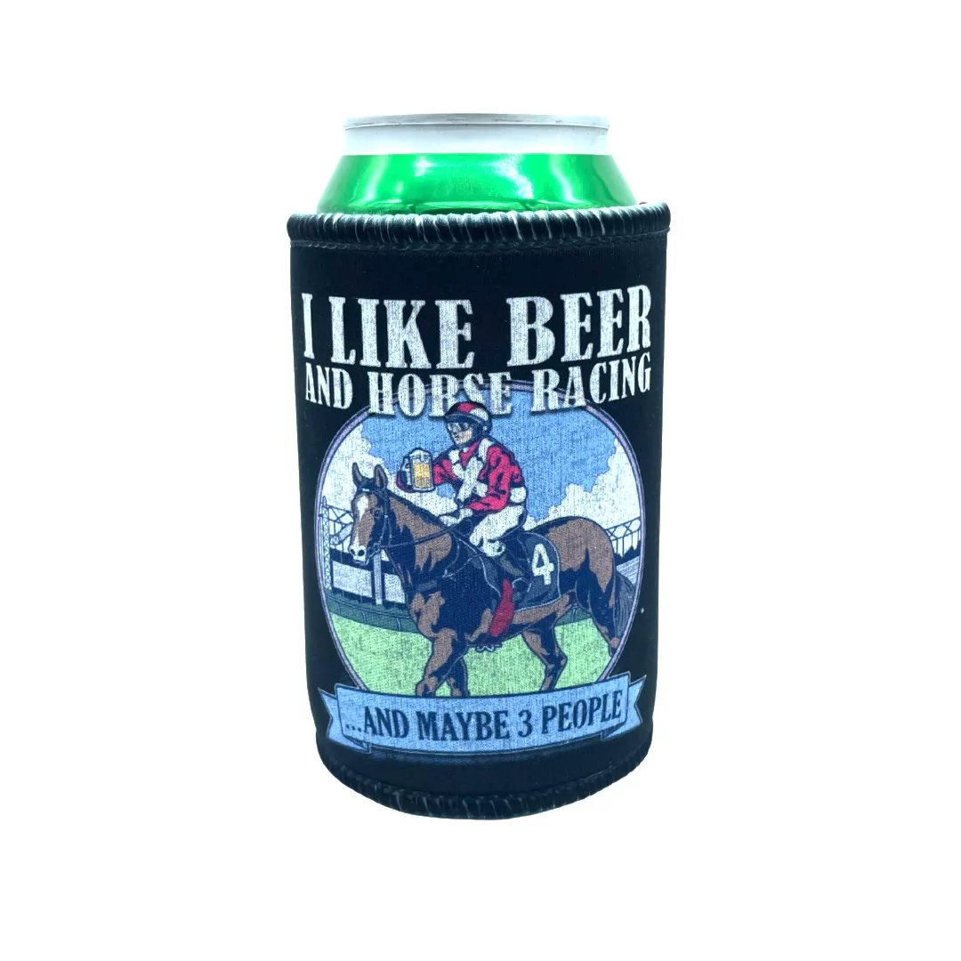BEER AND HORSE RACING STUBBY HOLDER BEER AND HORSE RACING STUBBY HOLDER
