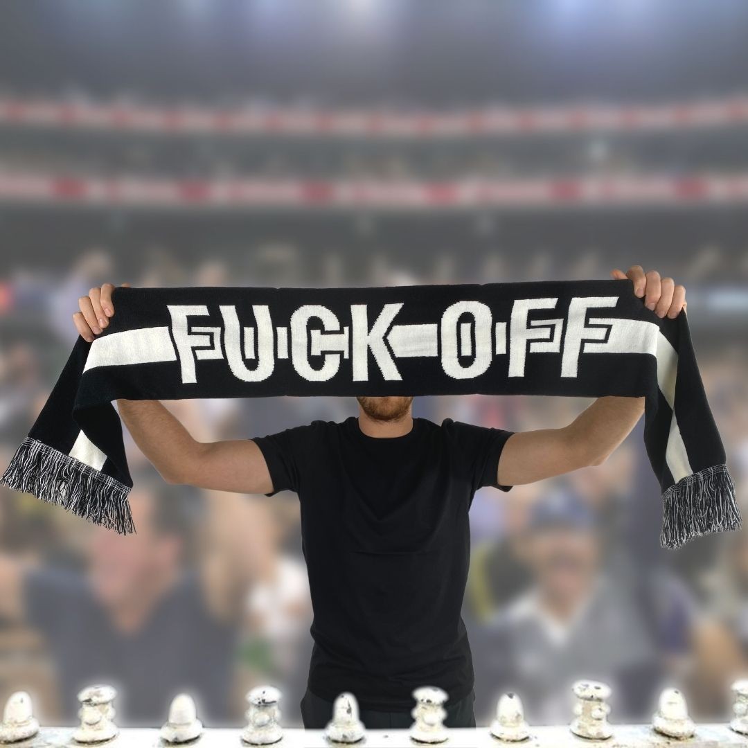 F OFF / GET F'D BLACK AND WHITE SCARF