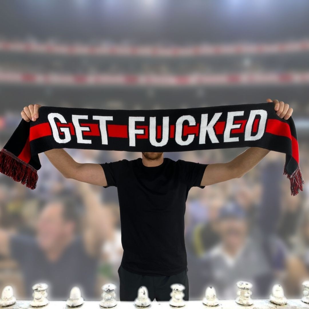 F OFF / GET F'D BLACK AND RED SCARF