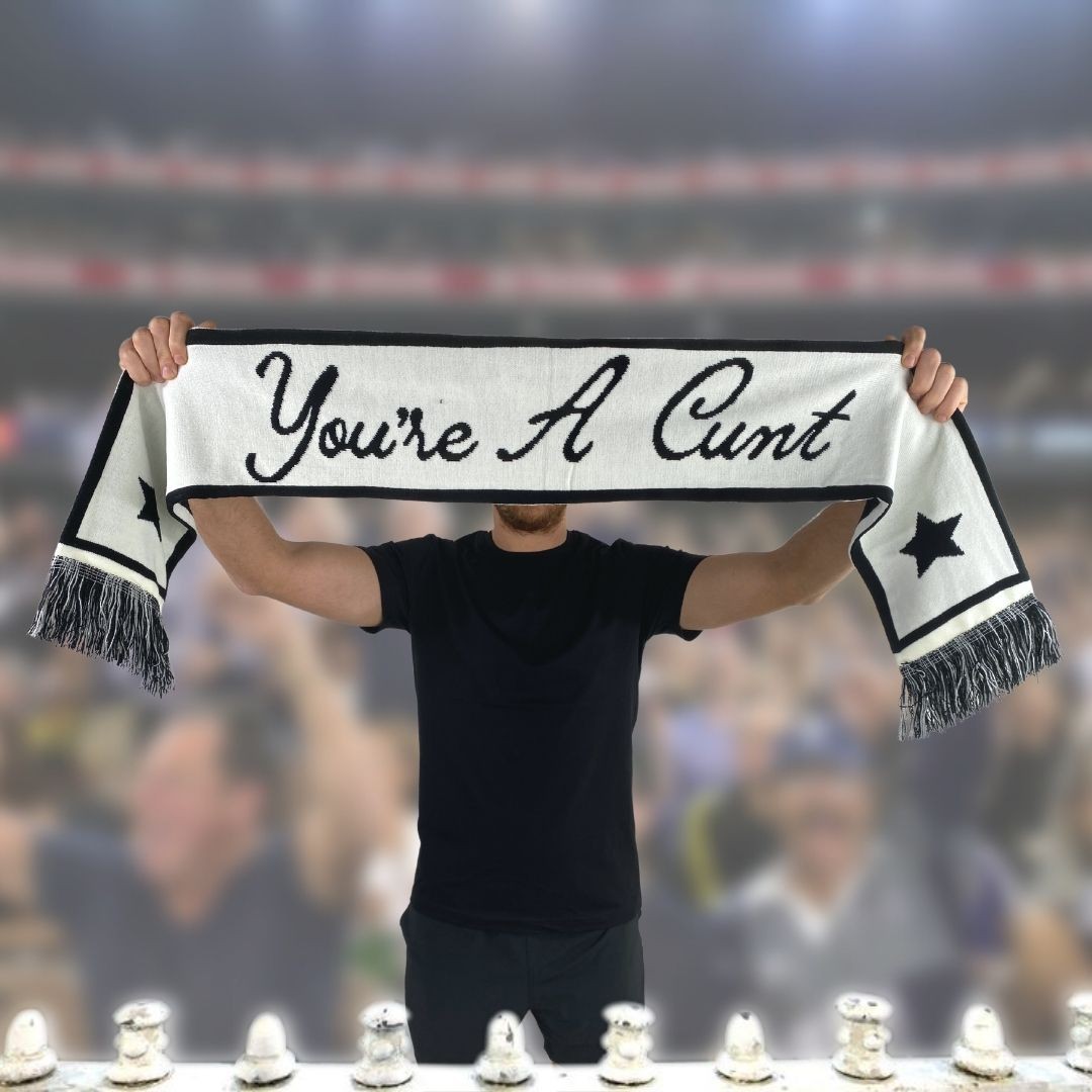 YOU'RE A C BLACK AND WHITE SCARF