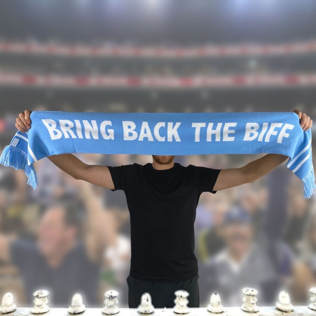BLUES BRING BACK THE BIFF SCARF