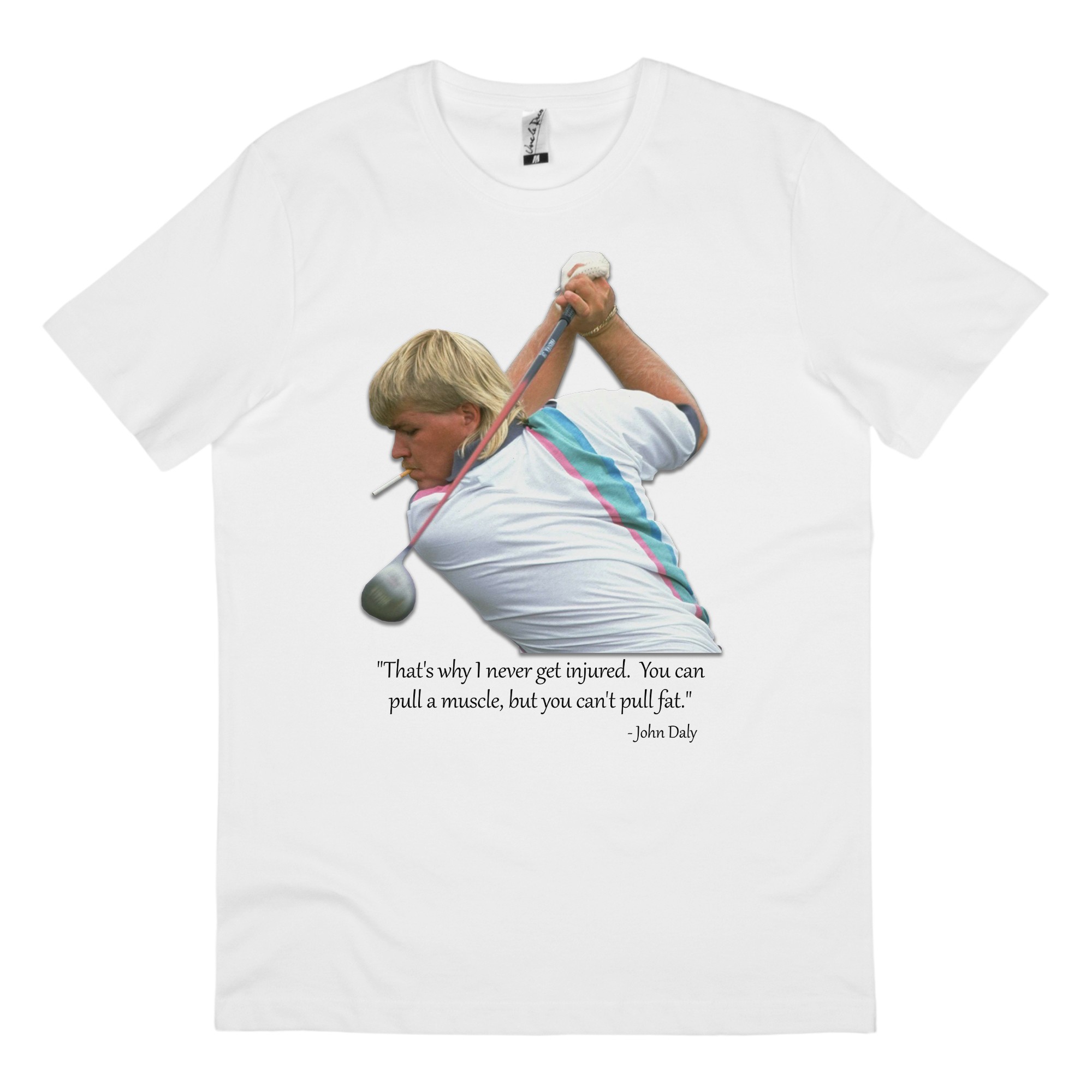 CAN'T PULL FAT WHITE TEE CAN'T PULL FAT WHITE TEE