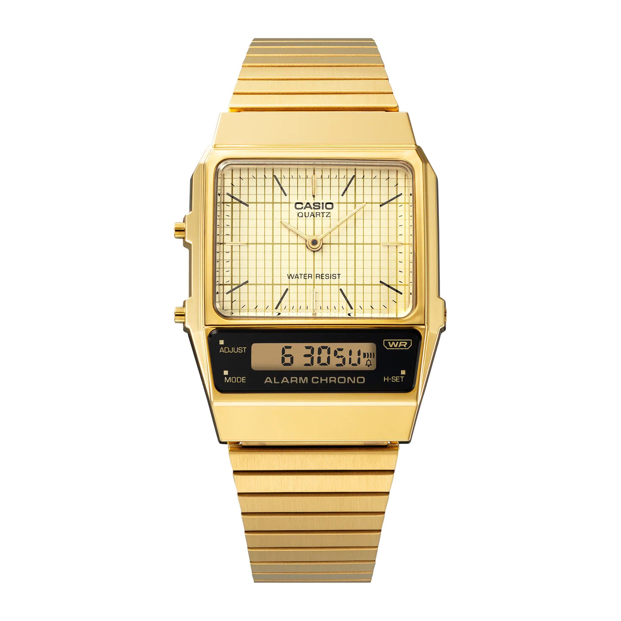 CASIO VINTAGE DUAL TIME GOLD WATCH
