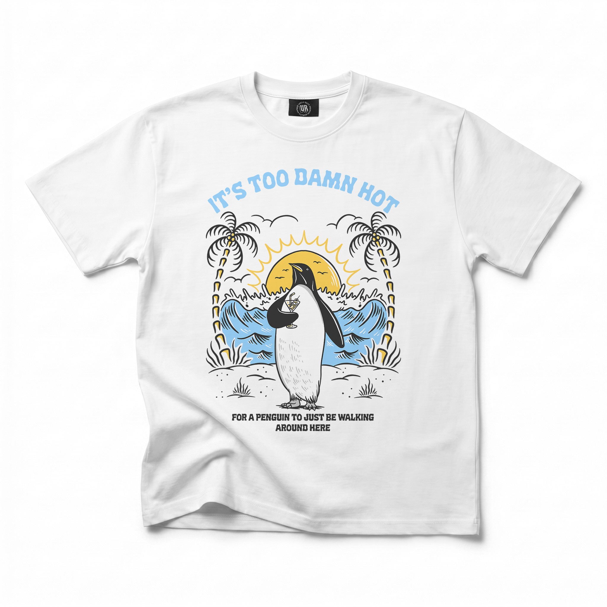 TOO HOT FOR A PENGUIN WHITE TEE TOO HOT FOR A PENGUIN WHITE TEE